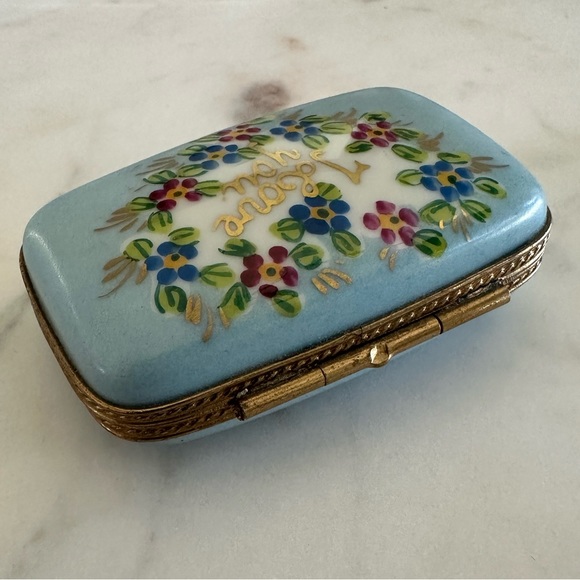 Chamart peint a la main Limoges France I love you box - Picture 3 of 8